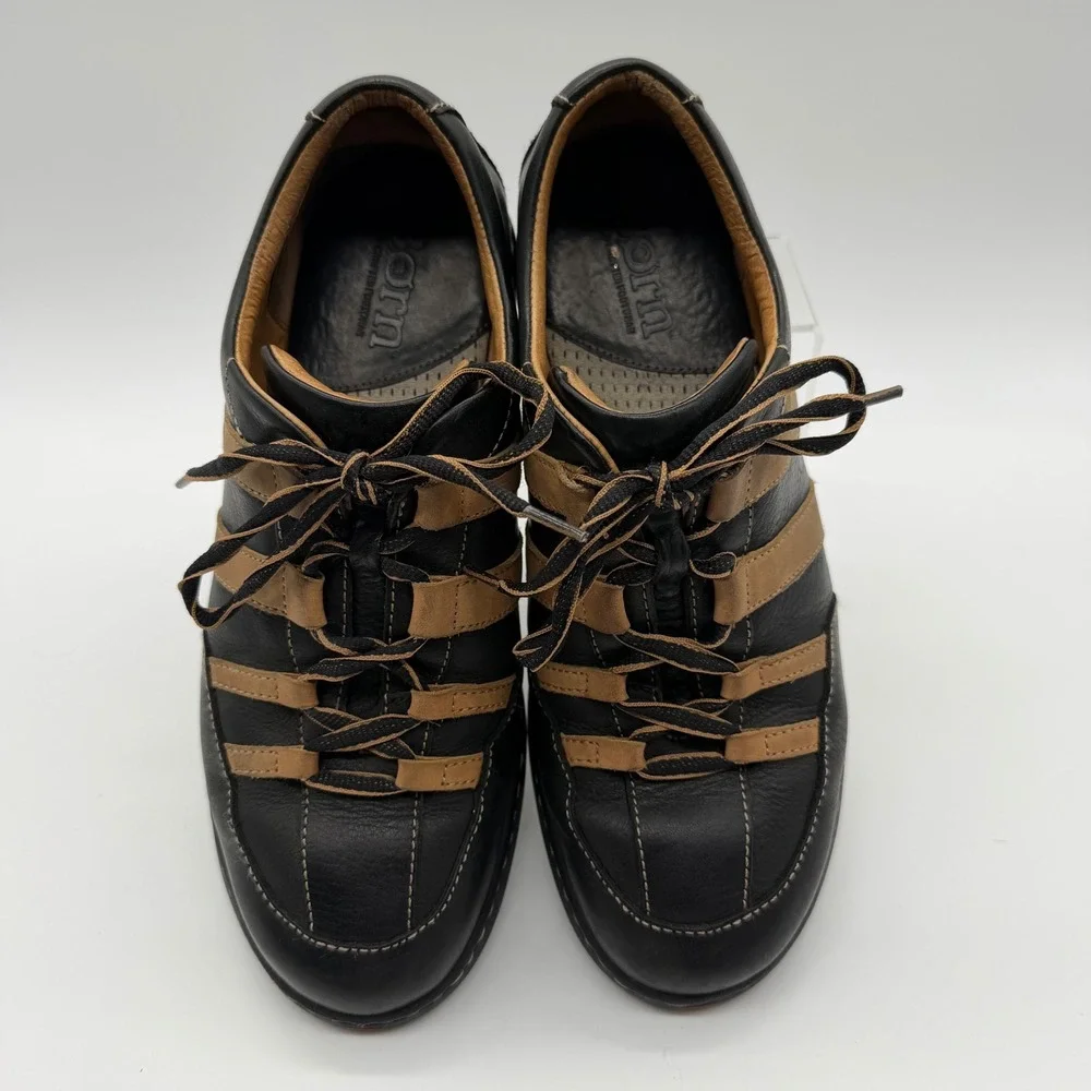 Born Black Brown Leather Comfort Oxford 10.5 Casual Normcore Y2K Minimalist